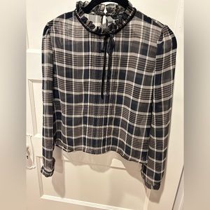 Like new condition Zara chiffon plaid blouse.